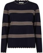 Micha BB Jumper_ Bbviscosestripeknit Kvinde Navy/camel Sweaters Str L ...