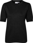 Saint Tropez Milasz SS Pullover Kvinde Black Kortærmet Strik Classic F...