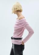 MANGO Ruched Detail Sweater Kvinde Pink Sweaters Str L - hos Magasin