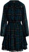 Lauren Ralph Lauren Poly Crinkle GGT 58dress Kvinde Blue/black./Green ...