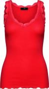 Rosemunde Rmwbalta Modal SL Lace Vneck top Kvinde Racing Red Toppe Str...