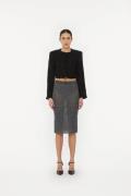 ROTATE Birger Christensen Boucle Crop Jacket Kvinde Black Overgangsjak...