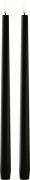 Uyuni LED Slim Taper Candle, Plain Black, Smooth, 2pack, 2,3x32 c Plai...