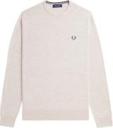 Fred Perry K9601 Mand Porridge Marl Sweaters Str L - Uld hos Magasin