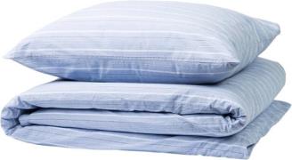 Magasin Stripe Washed Percale 140x200cm l. Blue/white 0008 Sengetøj