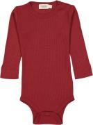 MarMar Copenhagen Plain Body LS Str 6M/68 - Hibiscus Red Langærmede Bo...