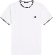 Fred Perry M1588 Core Mand White Kortærmede T-shirts Str L - Bomuld ho...