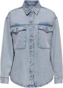 ONLY Onlmercury LS OVS Rhinest DNM Jacke Kvinde Light Blue Denim Overg...