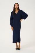 Kaffe Karegina Knit Dress Kvinde Midnight Marine Midi Kjoler Str L - h...