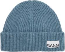 Ganni Light Structured Rib Knit Beanie ONE SIZE - Huer hos Magasin