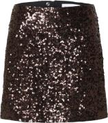 Selected Femme Slfmallie MW Short Sequins Skirt B Kvinde Java Korte Ne...