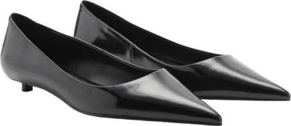 MANGO Patent Leathereffect Heeled Shoes Kvinde Black Snøresko Str 35 -...