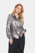 Saint Tropez Hamisz Shirt Kvinde Silver Skjorter Regular Fit Str L - h...