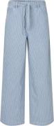 Modström Isoldemd Pants Kvinde Soft Blue Stripe Bukser Med Brede Ben S...