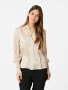 Neo Noir Landa Leo Jacquard Blouse Kvinde Champagne Langærmede Bluser ...