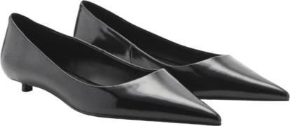 MANGO Patent Leathereffect Heeled Shoes Kvinde Black Ballerinaer Str 3...