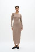 InWear Thaniiw Dress Kvinde Gold Maxi Kjoler Tight Fit Str L - hos Mag...