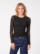 Neo Noir Basira Stone Mesh Blouse Kvinde Black Langærmede Bluser Str 4...