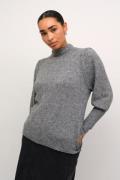 Kaffe Kaamelia Knit Pullover Kvinde Grey Melange Langærmede Bluser Str...