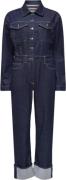 ONLY Onlmercer LS Foldup Jumpsuit Reddnm Kvinde Dark Blue Denim Buksed...