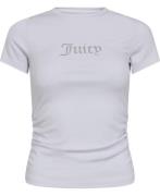 Juicy Couture DOT Ruched TEE Kvinde White Kortærmede T-shirts Str L - ...