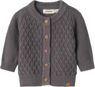 Lil' Atelier Nbmtobie LS Knit Card LIL Str 68 - Pewter Cardigans hos M...