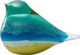 OCTAEVO Glass Bird Atlas Blue/yellow Blue Str 10,5 x 6,5 x 8 cm - Figu...