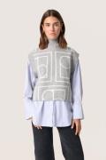 Soaked in Luxury Slhedaya Slipover Kvinde Porpoise Monogram Strikveste...