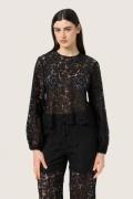 Soaked in Luxury Slhanni Blouse LS Kvinde Black Langærmede Bluser Regu...