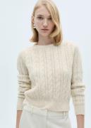 MANGO Braided Sweater With Openwork Detai Kvinde Light Beige Sweaters ...