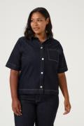 Kaffe Curve Kckhala Denim Shirt Kvinde Dark Blue Denim Denimskjorter S...