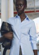 MANGO Shirt. - Sofia Kvinde Lt-pastel Blue Langærmede Skjorter Plus Si...