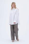 REMAIN Oversize Pintuck Shirt Kvinde Bright White Langærmede Skjorter ...