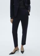 MANGO Straight Suit Trousers Kvinde Navy Bukser Med Lige Ben Plus Size...