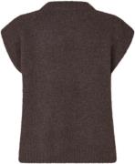 A-VIEW Patrisia Knit Vest Kvinde Dark Brown Kortærmet Strik Str XS - h...