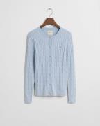 Gant Stretch Cotton Cable Cardigan Kvinde Fresh Blue Cardigans Str S -...