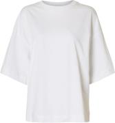 Selected Femme Slfcolwoman 2/4 Oversized TEE Kvinde Hvid Kortærmede T-...