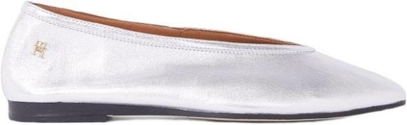 Tommy Hilfiger Soft Metal Lthr Ballerina NO BOW Kvinde Silver Ballerin...