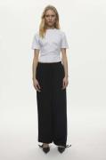 Oval Square Serena Trousers Kvinde Black Pinstripe Bukser Med Brede Be...