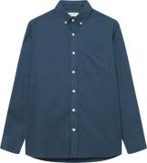 Forét Hornet Linen Shirt Mand Navy Langærmede Skjorter Str L - hos Mag...