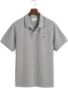 Gant Tipping SS Pique Polo Mand Grey Melange Kortærmede Poloer Str L -...