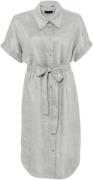 Sand Linen Dress Peppa SS Kvinde Light Blue Midi Kjoler Str L - hos Ma...