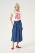 Culture Curoxy Tshirt Kvinde White/red Langærmede Bluser Str L - hos M...