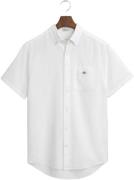 Gant REG Cotton Linen SS Shirt Mand White Kortærmede Skjorter Str L - ...