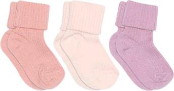 mpKids Cotton rib Baby Socks 3-pack Str 17/18 - Cherry Blossom Strømpe...