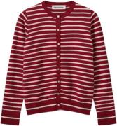 Sofie Schnoor Cardigan Kvinde Red Striped Cardigans Str L - Uld hos Ma...