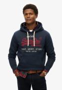 Superdry VL Heritage Relaxed Hood Mand Trench Navy Marl Hoodies Str L ...