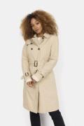 soyaconcept Sclora 5 Kvinde 8008 Sand Trenchcoats Str L - Bomuld hos M...