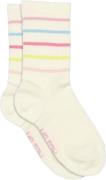 Melton Slim Stripes Socks Str 23/26 - Råhvid Strømper hos Magasin