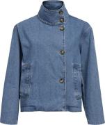 Object Objtilla GRO L/S LO Denim Jacket NO Kvinde Medium Blue Denim De...